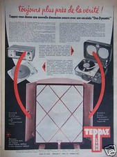 ADVERTISEMENT 1958 TEPPAZ TURNTABLE DUO DYNAMIC AMPLIFIER C336
