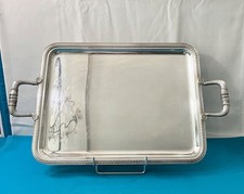 CHRISTOFLE serving tray model MALMAISON silver metal EMPIRE 56x33 cm