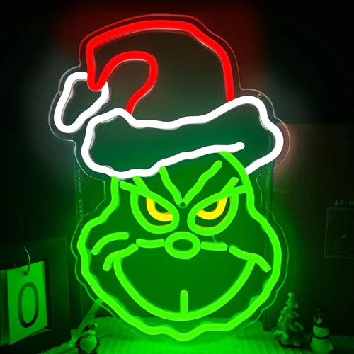 Enseigne néon grinch noël - enseigne,