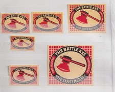 6 Antique Matching Label Austria BN185019 Axe