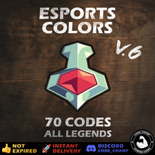 Brawlhalla Esports Colors v6 Codes - All Legends