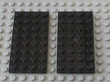 2 x LEGO Black Plate Black Plate 4x8 Ref 3035 Set 722 4483 4495 21008 4552 8708