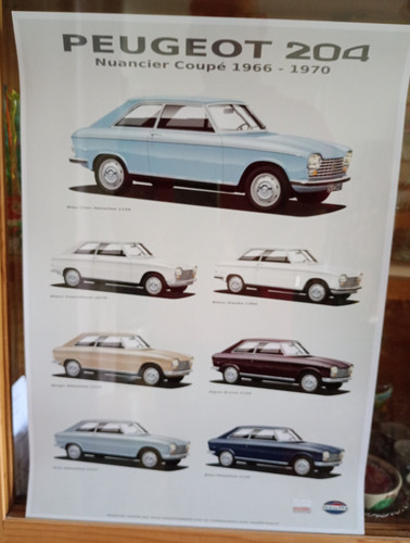 Affiche nuancier peugeot 204 - affiche,