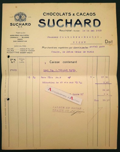 Suchard 1913 neuchâtel - suchard,