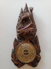 Antique Precision Barometer, Wood Carved Wall Vintage Decoration