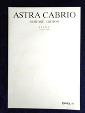 Opel Astra F convertible price list 1.1996 Bertone Edition