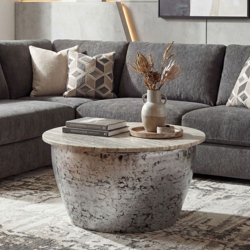 Table basse 60cm - marbre, blanc