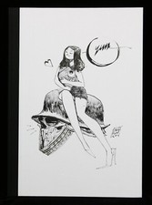 ASHLEY WOOD AWD XL Black book Dessin Original sur livre signée + certificat