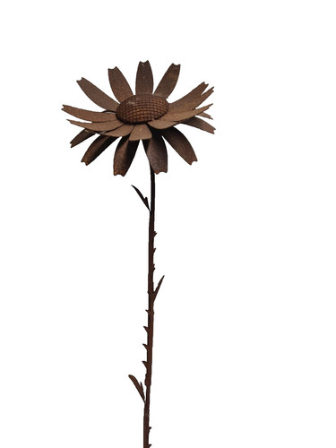 Fleur fer forgé sur tige - en,
