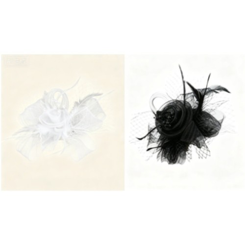 Chapeau cheveux fleur plume - chapeau, de