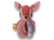 Lilliputiens Stella Rattle with Handles 8” Embroidered Deer Chick