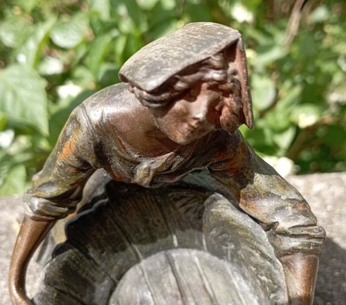 Ancienne statuette jeune fille - statuette,