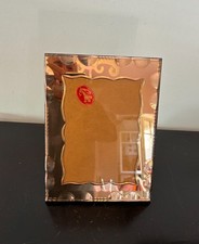 CADRE PHOTO - MIROIR BISEAUTE ROSE - VINTAGE 50/60 - ART DECO _