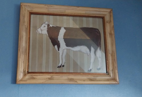 Belle vache peinte - , toile