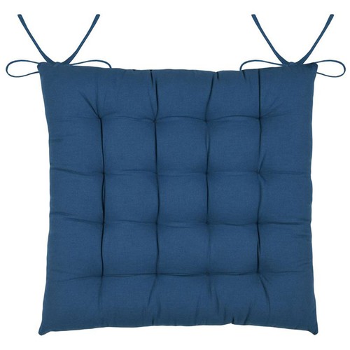 Galette chaise carrée bleu - galette,