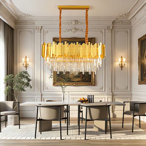 Lustre carré cristal pour - en,