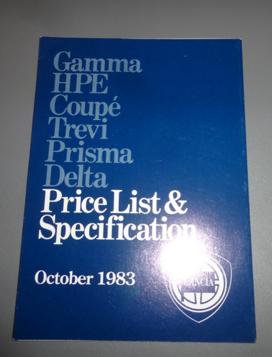Lancia price list - list, &