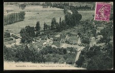 Old postcard Lavardin, panoramic view and bridge over the Loir 