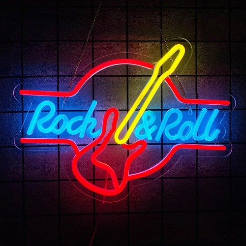 Enseigne néon rock - rock, music