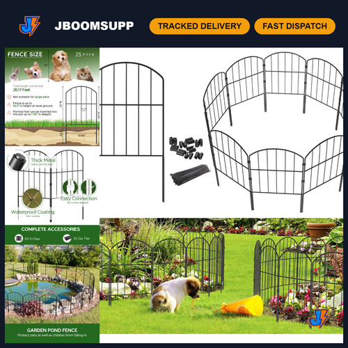 27ft metal garden - metal, fence,