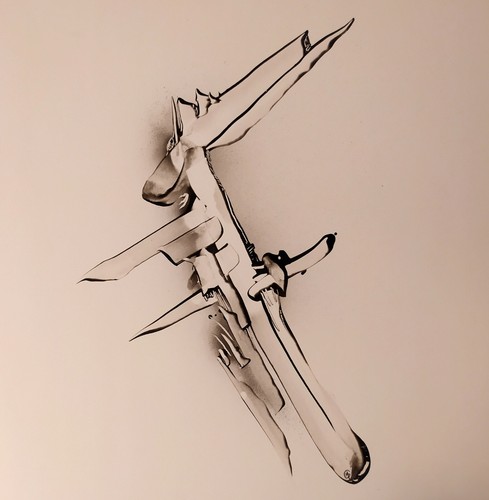 Tableau art abstrait noir - art,