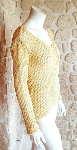 Haut ajouré jaune - neuf, talia