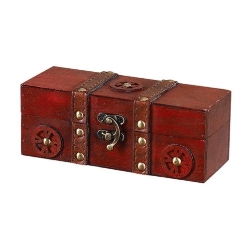 Coffre bijoux bois - en, rouge