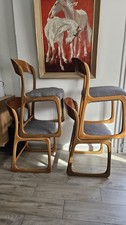 4 chaises traineau Baumann années 60 assise Tissu