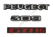 LOGO PEUGEOT 309 GTI 16 GRIS