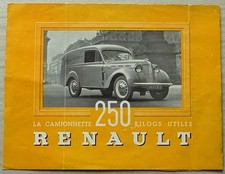 RENAULT CAMIONNETTE 250 KG TYPE AGZ Van Sales Brochure c1939 FRENCH TEXT