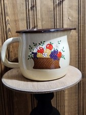 Vintage Enamel Tin Mug/pitcher 1986 FTD  Pre Owned Good Condition