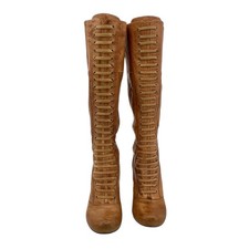 Miz Mooz Solis Knee High Leather Lace Heeled Boots Women's Size 8