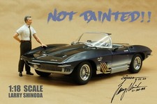 FIGURINE EN RÉSINE LARRY SHINODA 1:18 POUR CORVETTE MAKO SHARK AUTO ART CHEVR...