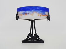 Art Nouveau Degué Glass Paste and Wrought Iron Centerpiece. 1920s