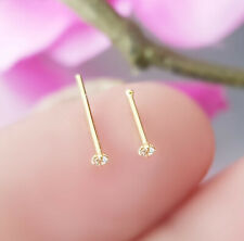 925 Silver Nose Piercing 18Kt Gold Plated Nose Plug Piercing Nose Stud 