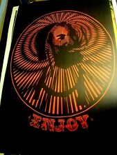 ENJOY ZIG-ZAG MAN VINTAGE 1970's MARIJUANA BLACKLIGHT HEADSHOP POSTER -NICE!