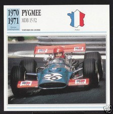 1970-1971 Pygmee MDB 15 F2 Patrick Depailler Car Photo Spec Sheet French Card