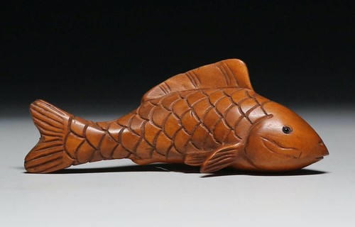 Ancien saumon japonais netsuke - ancien,