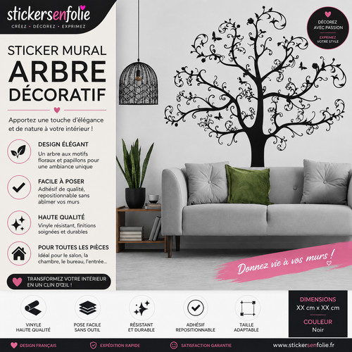 Sticker mural arbre - sticker, décoratif