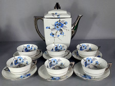 Service café Art déco 6 personnes porcelaine U.C. Limoges C694 S