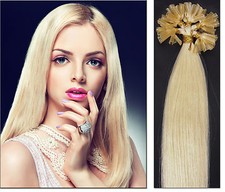 100 EXTENSIONS DE CHEVEUX POSE A CHAUD 100% NATURELS REMY HAIR BLOND PLATINE
