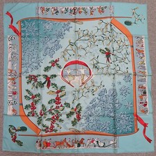 Authentic HERMES "NEIGE D'ANTAN" Pistachio Green 100% Silk Scarf #56025