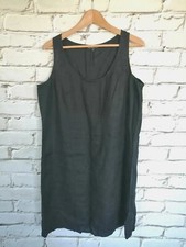 Robe femme HEBBEDING robe en lin robe vestido taille 1 38-42 noir lin