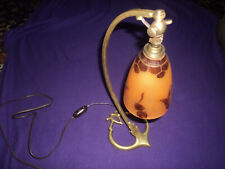  LAMPE BRONZE TULIPE LE VERRE FRANCAIS era daum muller ART DECO PATE DE VERRE