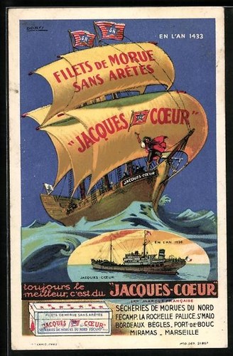 Carte postale bateau marchand