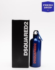 RRP€160 DSQUARED2 Stainless Steel 0.5L Water Bottle Logo Print Carabiner Clasp