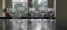 5 ANCIENS VERRES A VIN CRISTAL