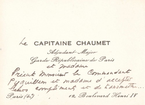 Ancienne carte visite - ancienne, de
