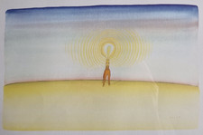 Vintage Jean-Michel Folon 1974 Print, 42x31cm Framed, Bulb Character