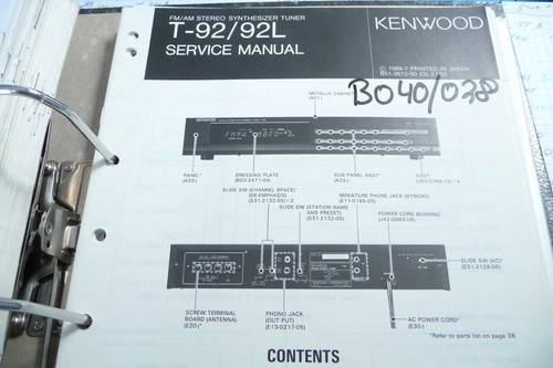 Manuel service kenwood 92 - service, t-92